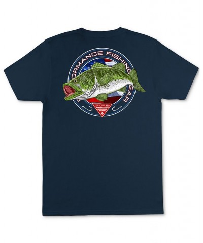 Men's PFG Classic-Fit Fish Logo Graphic T-Shirt Blue $13.49 T-Shirts