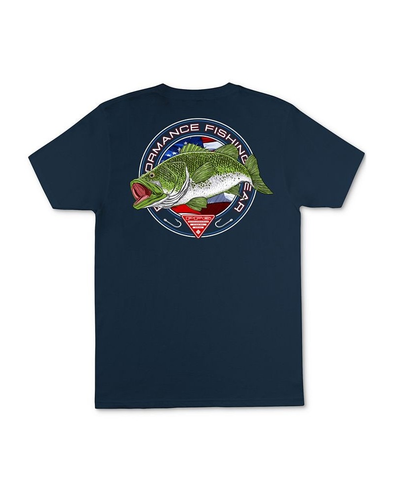 Men's PFG Classic-Fit Fish Logo Graphic T-Shirt Blue $13.49 T-Shirts