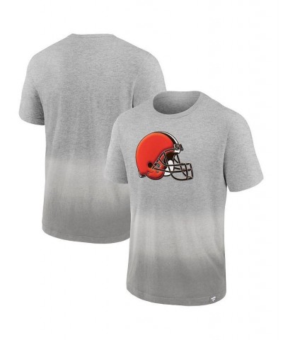 Men's Branded Heathered Gray, Gray Cleveland Browns Team Ombre T-shirt $22.05 T-Shirts