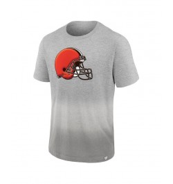 Men's Branded Heathered Gray, Gray Cleveland Browns Team Ombre T-shirt $22.05 T-Shirts