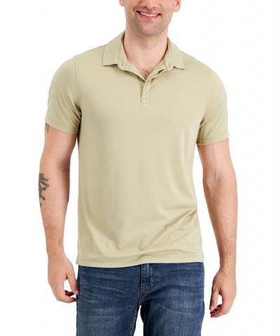 Men's AlfaTech Stretch Solid Polo Shirt Tan/Beige $17.96 Polo Shirts