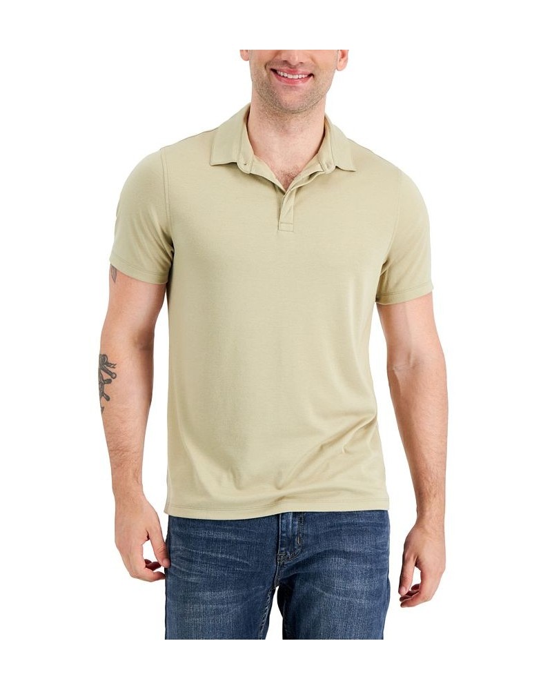 Men's AlfaTech Stretch Solid Polo Shirt Tan/Beige $17.96 Polo Shirts