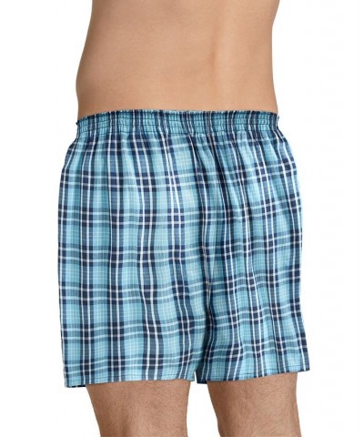 Men's 3-Pk. Woven Boxers Silver Line Stripe/tropical Teal Window/fun Teal Plaid $12.47 Underwear