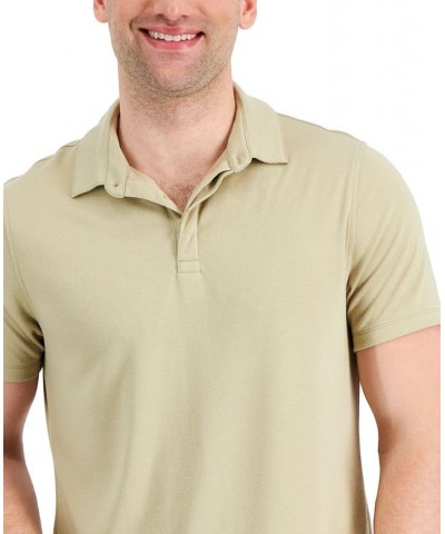 Men's AlfaTech Stretch Solid Polo Shirt Tan/Beige $17.96 Polo Shirts