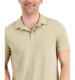 Men's AlfaTech Stretch Solid Polo Shirt Tan/Beige $17.96 Polo Shirts