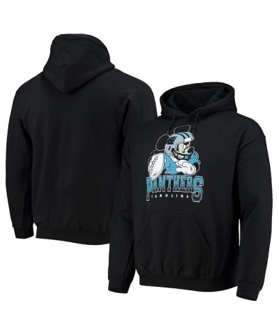 Men's Black Carolina Panthers Disney Mickey Quarterback Pullover Hoodie $40.49 Sweatshirt