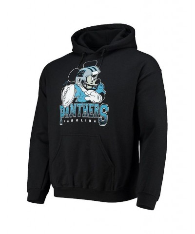 Men's Black Carolina Panthers Disney Mickey Quarterback Pullover Hoodie $40.49 Sweatshirt