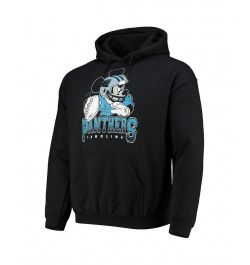 Men's Black Carolina Panthers Disney Mickey Quarterback Pullover Hoodie $40.49 Sweatshirt