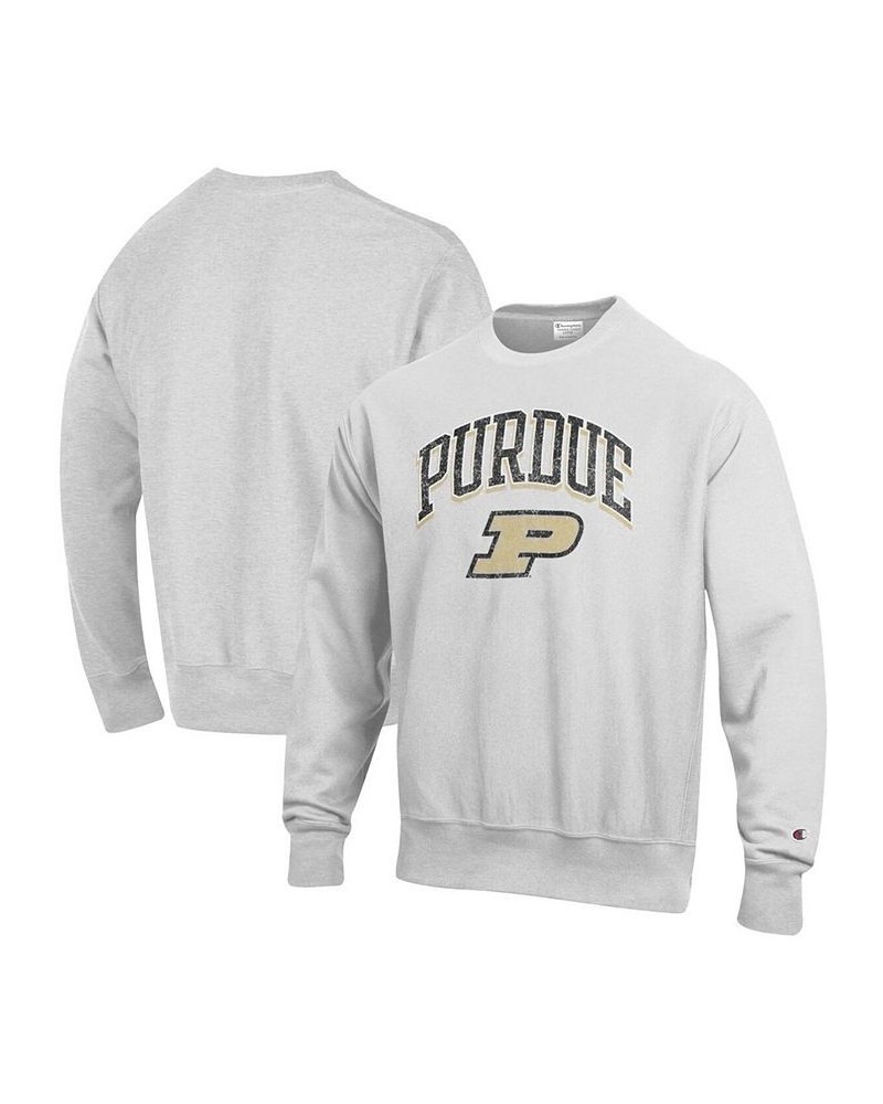 Men's Gray Purdue Boilermakers Arch Over Logo Reverse Weave Pullover Sweatshirt $34.00 Sweatshirt