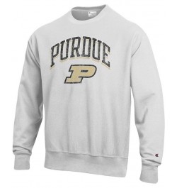 Men's Gray Purdue Boilermakers Arch Over Logo Reverse Weave Pullover Sweatshirt $34.00 Sweatshirt