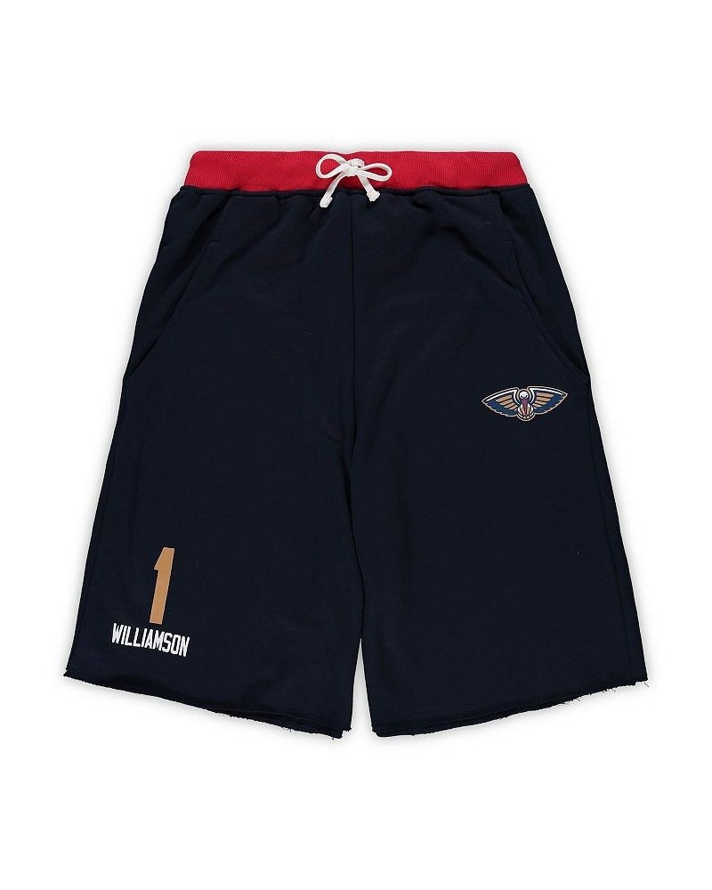 Men's Zion Williamson Navy New Orleans Pelicans Big and Tall French Terry Name and Number Shorts $25.49 Shorts