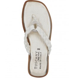 Women's Tuscany Coletta Square Toe Thong Sandals White $39.75 Shoes