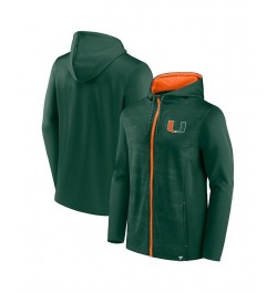 Men's Branded Green Miami Hurricanes Ball Carrier Full-Zip Hoodie $38.24 Sweatshirt