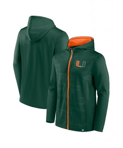 Men's Branded Green Miami Hurricanes Ball Carrier Full-Zip Hoodie $38.24 Sweatshirt