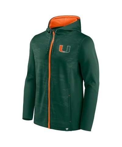 Men's Branded Green Miami Hurricanes Ball Carrier Full-Zip Hoodie $38.24 Sweatshirt