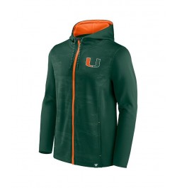 Men's Branded Green Miami Hurricanes Ball Carrier Full-Zip Hoodie $38.24 Sweatshirt