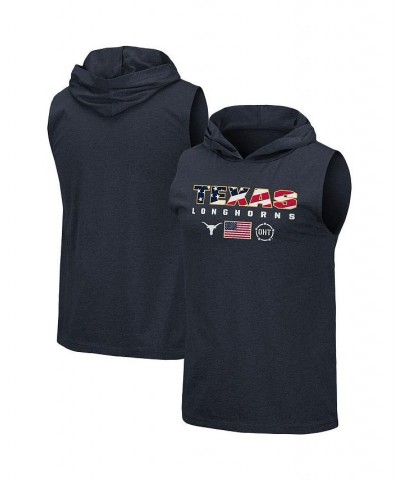 Men's Navy Texas Longhorns OHT Military-Inspired Appreciation Americana Hoodie Sleeveless T-shirt $15.48 T-Shirts