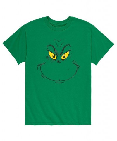 Men's Dr. Seuss The Grinch Face T-shirt Green $16.45 T-Shirts