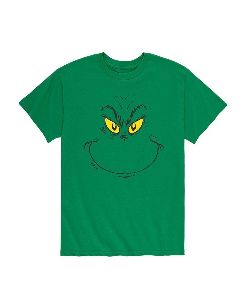 Men's Dr. Seuss The Grinch Face T-shirt Green $16.45 T-Shirts