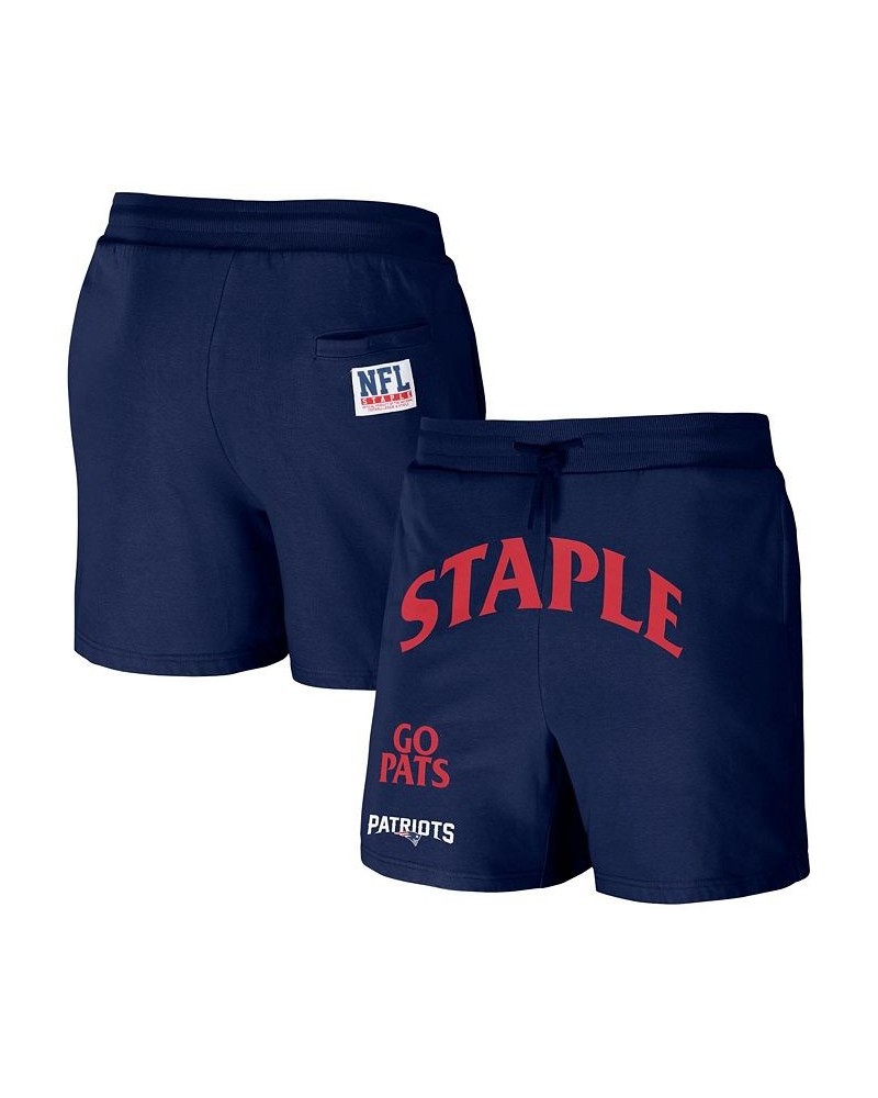 Men's NFL X Staple Navy New England Patriots New Age Throwback Vintage-Like Wash Fleece Short $24.75 Shorts