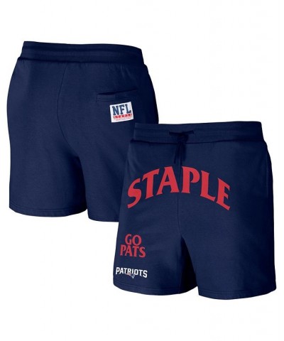 Men's NFL X Staple Navy New England Patriots New Age Throwback Vintage-Like Wash Fleece Short $24.75 Shorts