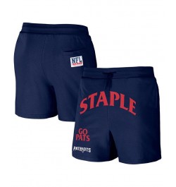 Men's NFL X Staple Navy New England Patriots New Age Throwback Vintage-Like Wash Fleece Short $24.75 Shorts