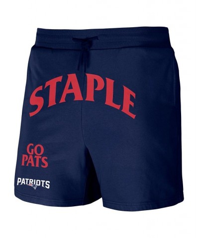 Men's NFL X Staple Navy New England Patriots New Age Throwback Vintage-Like Wash Fleece Short $24.75 Shorts