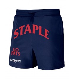 Men's NFL X Staple Navy New England Patriots New Age Throwback Vintage-Like Wash Fleece Short $24.75 Shorts