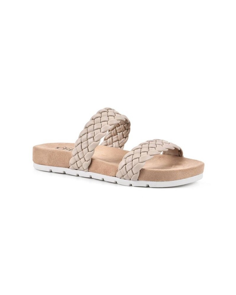 Women's Truly Slide Sandals Tan/Beige $25.96 Shoes