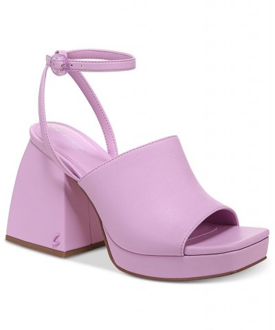 Miranda Two-Piece Platform Sandals Purple $42.57 Shoes