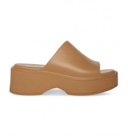 Women's Slinky-J Slip-On Platorm Wedge Sandals Tan/Beige $35.40 Shoes