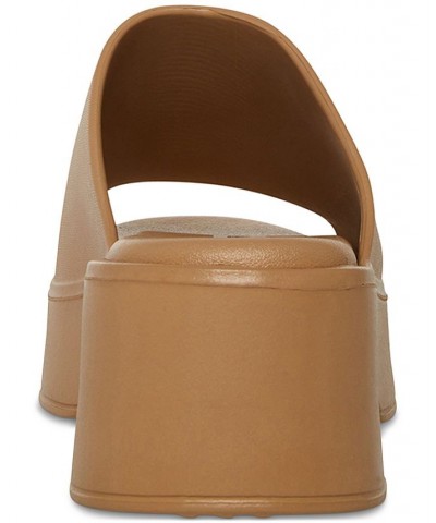 Women's Slinky-J Slip-On Platorm Wedge Sandals Tan/Beige $35.40 Shoes