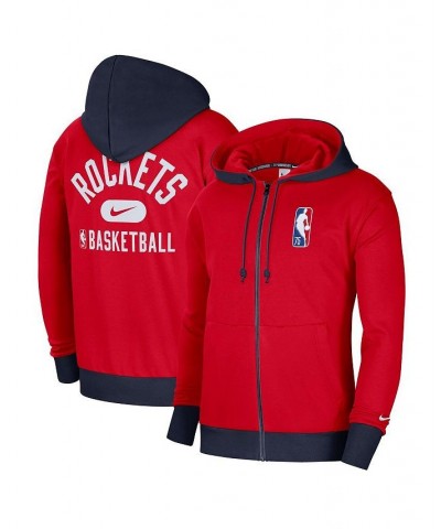 Men's Red and Navy Houston Rockets 2021/22 City Edition Courtside Heavyweight Fleece Full-Zip Hoodie $31.57 Sweatshirt