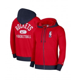 Men's Red and Navy Houston Rockets 2021/22 City Edition Courtside Heavyweight Fleece Full-Zip Hoodie $31.57 Sweatshirt