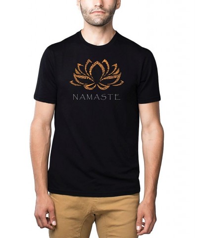 Men's Premium Word Art Namaste T-shirt Black $25.19 T-Shirts