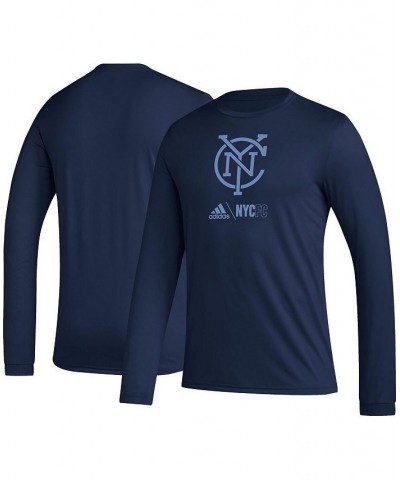 Men's Navy New York City FC Icon Long Sleeve T-shirt $25.00 T-Shirts