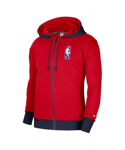 Men's Red and Navy Houston Rockets 2021/22 City Edition Courtside Heavyweight Fleece Full-Zip Hoodie $31.57 Sweatshirt