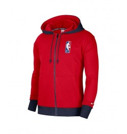 Men's Red and Navy Houston Rockets 2021/22 City Edition Courtside Heavyweight Fleece Full-Zip Hoodie $31.57 Sweatshirt