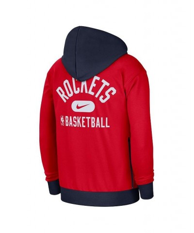 Men's Red and Navy Houston Rockets 2021/22 City Edition Courtside Heavyweight Fleece Full-Zip Hoodie $31.57 Sweatshirt