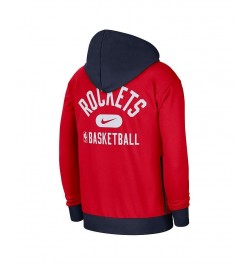 Men's Red and Navy Houston Rockets 2021/22 City Edition Courtside Heavyweight Fleece Full-Zip Hoodie $31.57 Sweatshirt