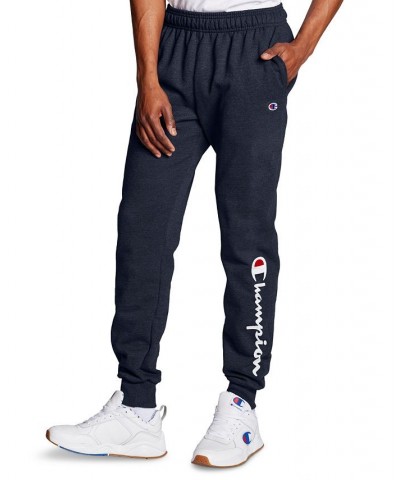 Men's Big & Tall Powerblend Standard-Fit Logo-Print Fleece Joggers Navy $26.13 Pants