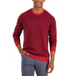 Men's Two-Tone Crewneck Sweater Red $12.56 Sweaters