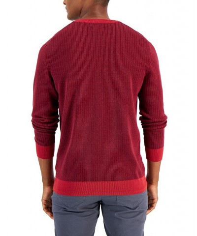 Men's Two-Tone Crewneck Sweater Red $12.56 Sweaters