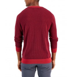 Men's Two-Tone Crewneck Sweater Red $12.56 Sweaters