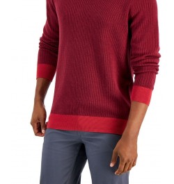 Men's Two-Tone Crewneck Sweater Red $12.56 Sweaters