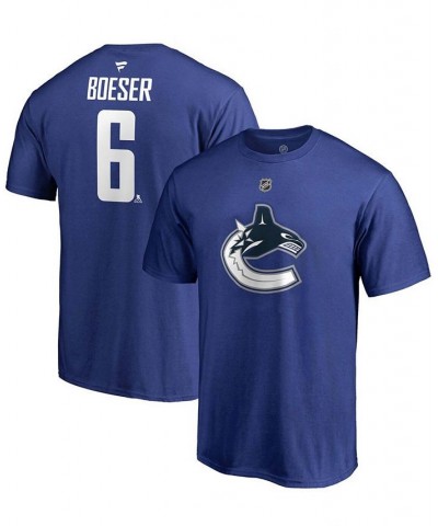 Men's Brock Boeser Blue Vancouver Canucks Team Authentic Stack Name and Number T-shirt $20.39 T-Shirts