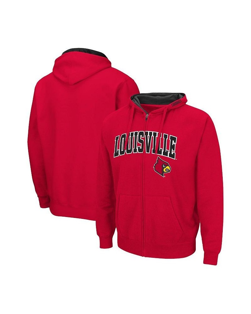 Men's Red Louisville Cardinals Arch & Logo 3.0 Full-Zip Hoodie $35.39 Sweatshirt