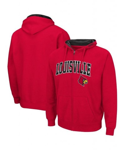 Men's Red Louisville Cardinals Arch & Logo 3.0 Full-Zip Hoodie $35.39 Sweatshirt