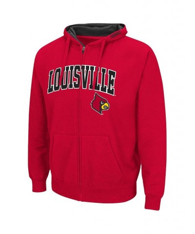 Men's Red Louisville Cardinals Arch & Logo 3.0 Full-Zip Hoodie $35.39 Sweatshirt