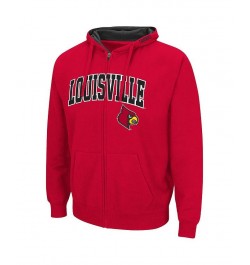 Men's Red Louisville Cardinals Arch & Logo 3.0 Full-Zip Hoodie $35.39 Sweatshirt